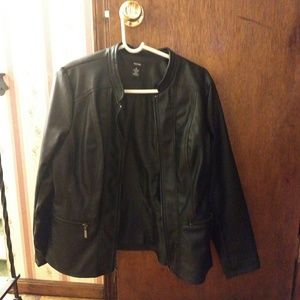 Black leather jacket